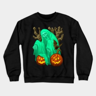 Vintage Halloween "Draw This In Your Style": Halloween Ghostcard Crewneck Sweatshirt